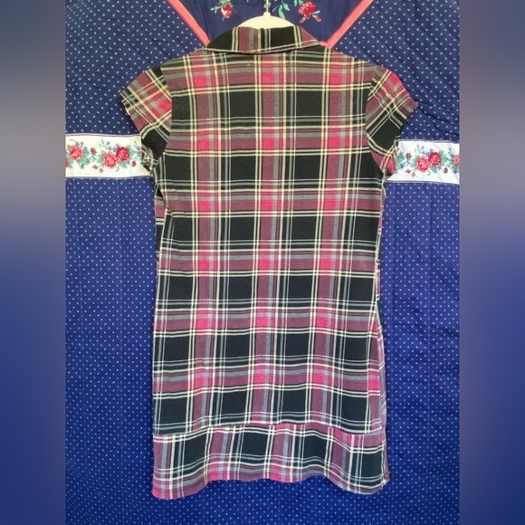 Degree short sleeve button down plaid shirtdress - Picture 5 of 5